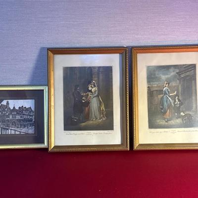 Lot of 3 Framed Vintage Prints – Including Vista Ware