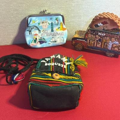 Lot of Panama Souvenirs – Bag, Coin Purse, Coaster Set