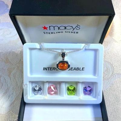Macy's Sterling Silver Interchangeable Pendant Necklace