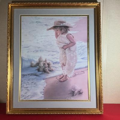 Framed Sandra Kuck Print – Child at the Beach