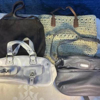 Lot of Four Women's Handbags – Polo Ralph Lauren, Nine West, Rosetti, and Woven Tote