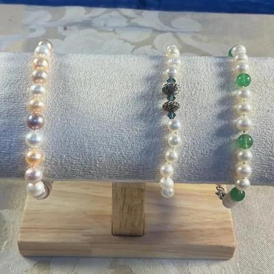 Trio of Pearl Bracelets