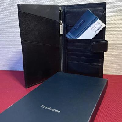 Brookstone Black Leather Travel Wallet