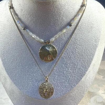 Set of Two Sand Dollar Necklaces