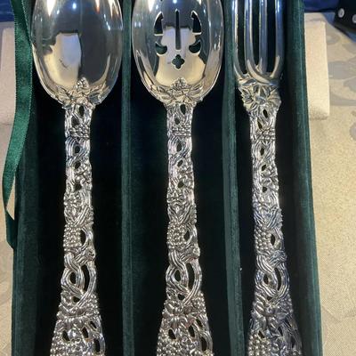 Neiman Marcus Ornate Silver Serving Utensil Set (3 Pieces)
