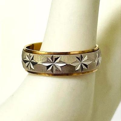 “LeGant” 14K Gold Two-Tone Ring Band 