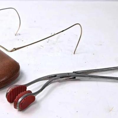 Vintage Eye Glass Frames & Young Toungue Forceps