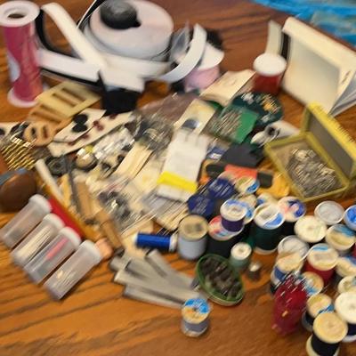 Sewing Notions  Velcro  Needles Buttons Straight And Safety Pins Thread 