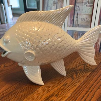 Huge Fish Pearl White  Pretty 17” Long 12” Tall