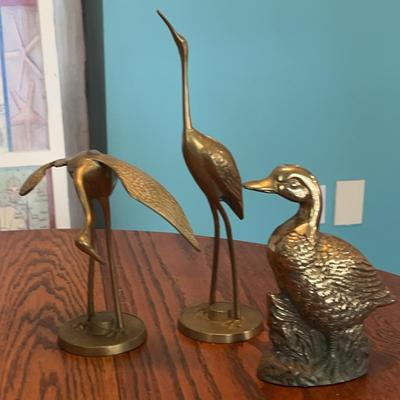 Brass Birds And Duck Vintage 