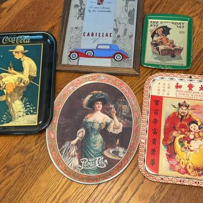 4 Trays Coke Pepsi San Fran Great China Herb Co. SEP Caddy Mirror