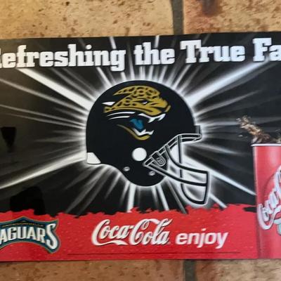 32” X 23” Coke Machine Sign  Goes On Top Part Of Vending Machines Or The Back Of Your Bar Jaguars So
