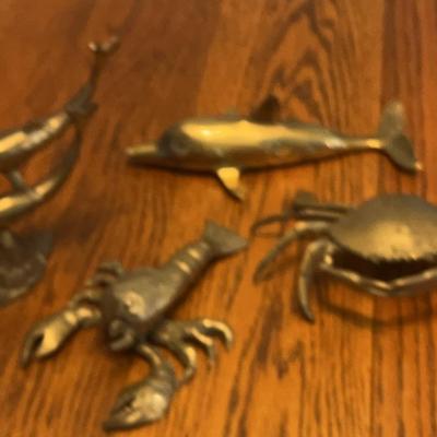 Sea Born Brass  2 Whales 1 Lobster 1 Crab  