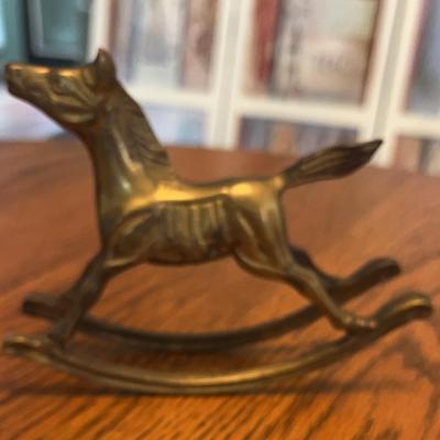 Brass Rocking Horse  5” Tall  6 1/2” Long