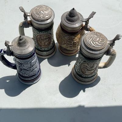 4 Beer Steins All Avon  2 Still Have Cologne 