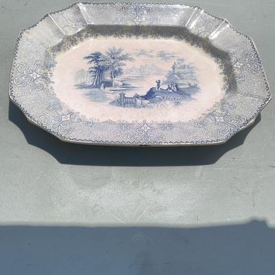 Antique Platter  Jas Edward’s 1844 15 1/2” X 12”