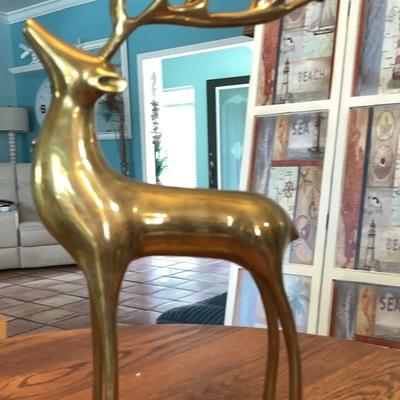 Huge Brass Deer Candle Holder