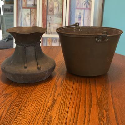 Antique Copper Spitoon  8” Tall 9” Widest 1890’s Bucket 8” T 12” W
