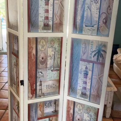 Room Divider  Beachy Tropical Scenes  71” X 42” 