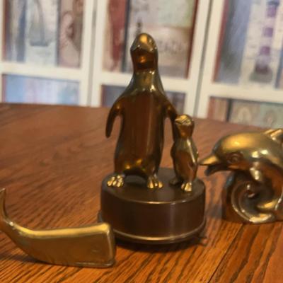 Brass Music Penguin Spins Appro 6” Dolphin & Whale 
