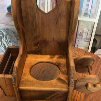 Really Old Potty Chair  Wooden Magazine Rack TP Holder  