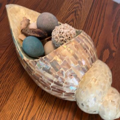 Huge Seashell Decor 21” Long 8” Tall 