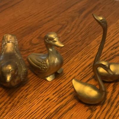 Brass Vtg Baby Swans,  Duck & Lovebirds 