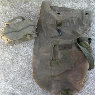 Military Duffle W/ Vintage Tool Bag 