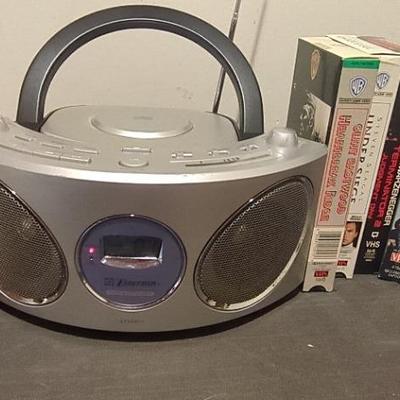 Emerson CD Player, Classic VHS & CD Collection