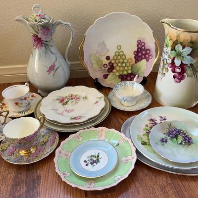 Eclectic Vintage Floral Porcelain Dishes  