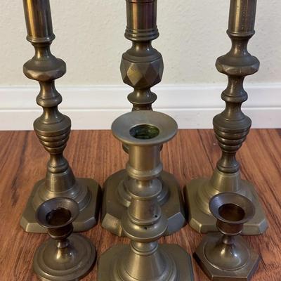 Vintage Brass Candleholders (6)