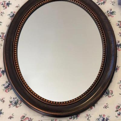 Wood Framed Oval Mirror