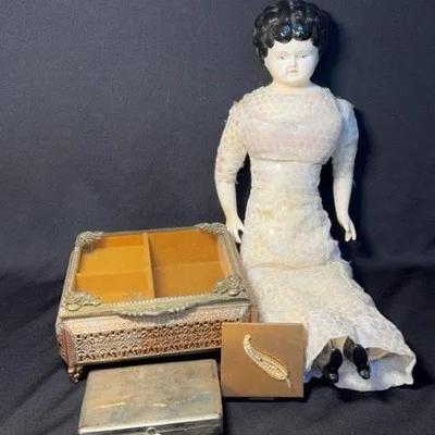 Vintage Doll & Jewelry Box 
