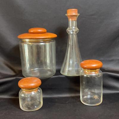 Nice Storage Jars With Teak Lids