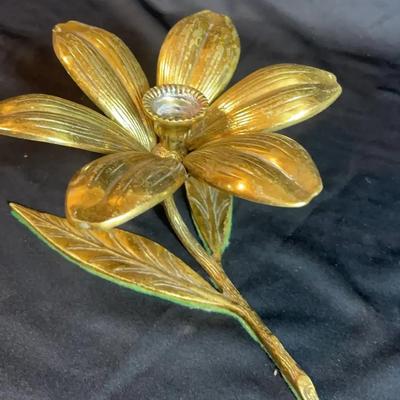 Brass Flower Ashtrays 