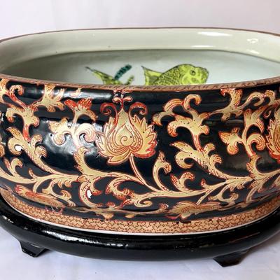 Large Chinese Satsuma Porcelain Foot Bath