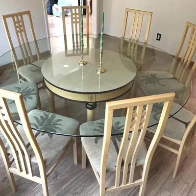 Bombay Glass Dining Room Table 10 Chairs 
