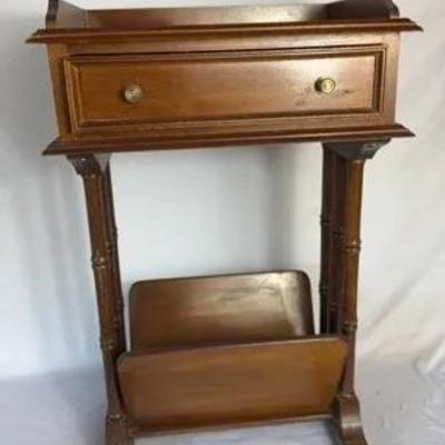 1970s Faux Bamboo Small Accent Table