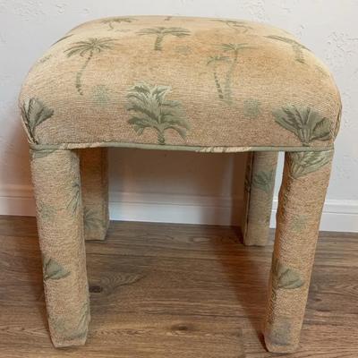 Stool Covered In Palm Tree Fabric