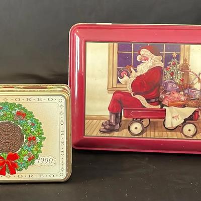 Vintage, Collectible, Holiday Tins