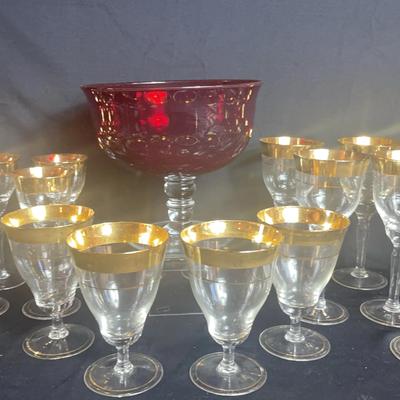 Red And Gold Glass 