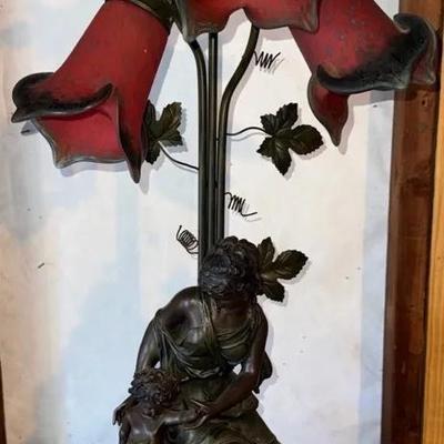 Art De France Nouveau Bronzed Table Lamp 