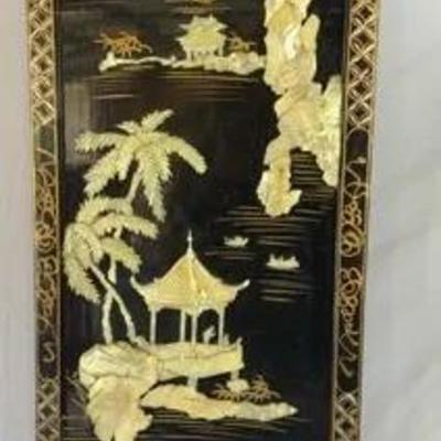 Chinese Black Lacquer Wall Panel #4