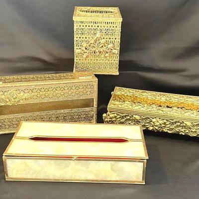 Assortment Of Vintage Tissue Boxes