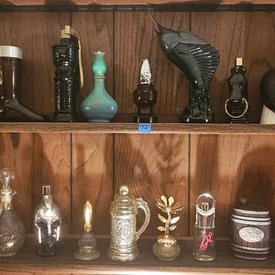 2 Shelves Decanters. Football, Swordfish & Much More!