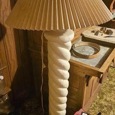 Vintage 57" Floor Lamp with Glass Globe Shade
