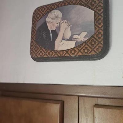 Dining Room & Kitchen Vintage Wall Decor. Religious, Praying Pictures. 