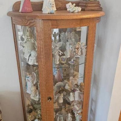 Curio Cabinet w/ Glass Shelves.  Items on Top and inside Sold Separately 