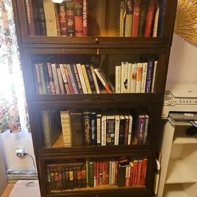 Antique  Barrister Bookshelf,w/ Books & Collectibles