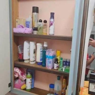 Cleaning Products & Other Items in Bathrooms